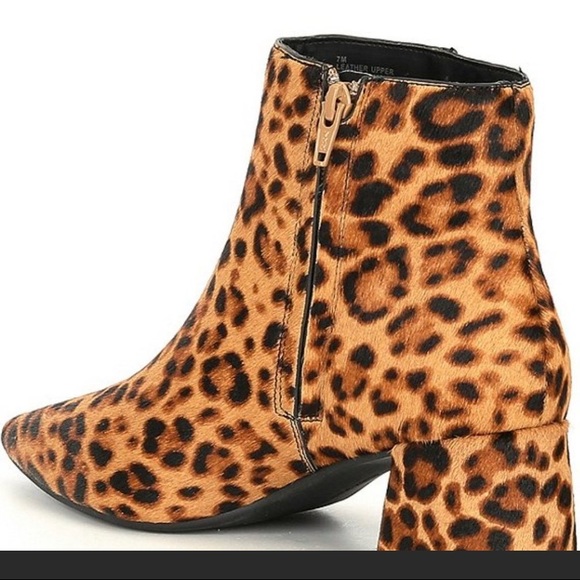SOLD! Alex Marie Tionna Leopard Haircalf Block Heel Booties NWT - Picture 5 of 13